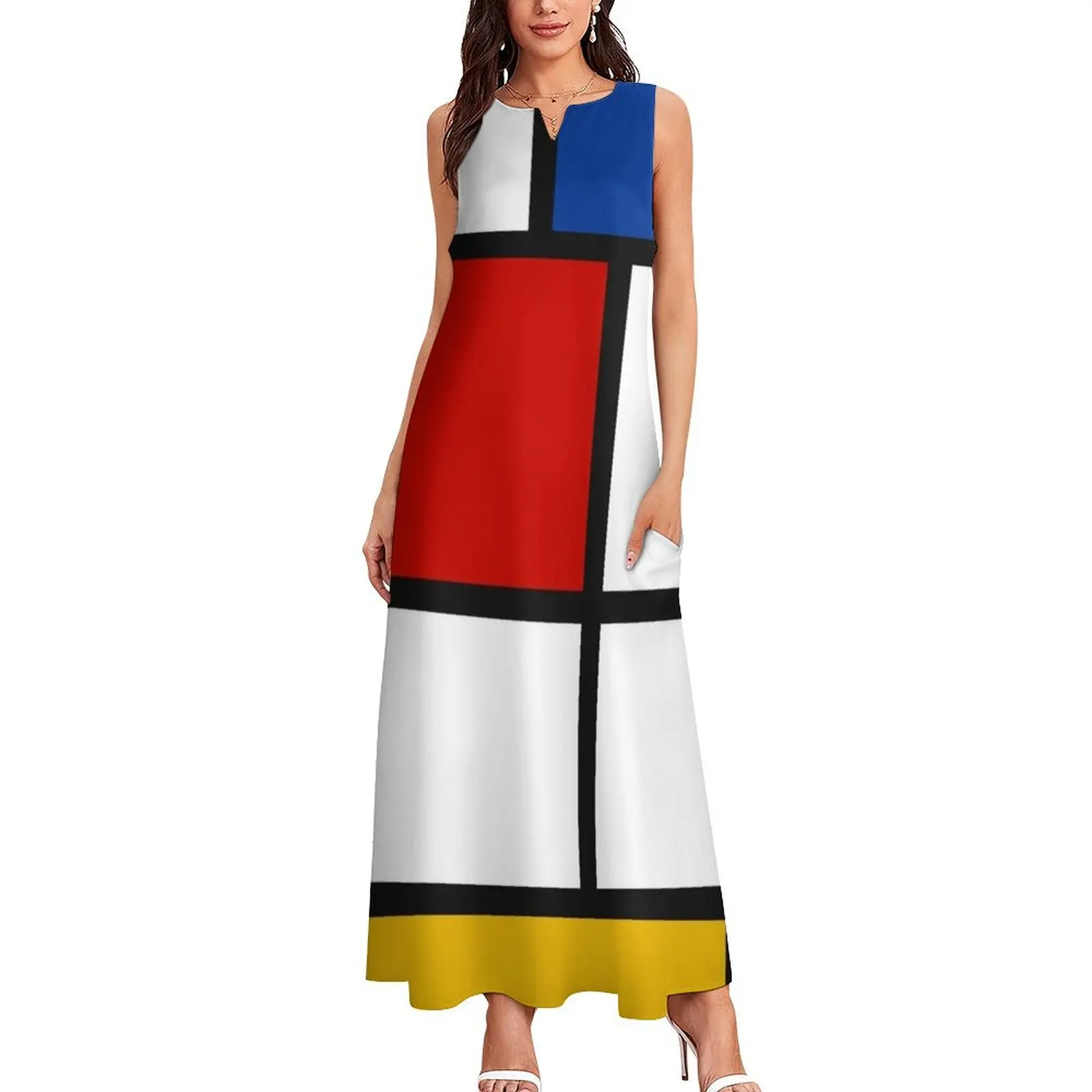 De Stijl #1 (Mondrian Inspired) Long Dress cocktail dresses clothes Cocktail of dresses