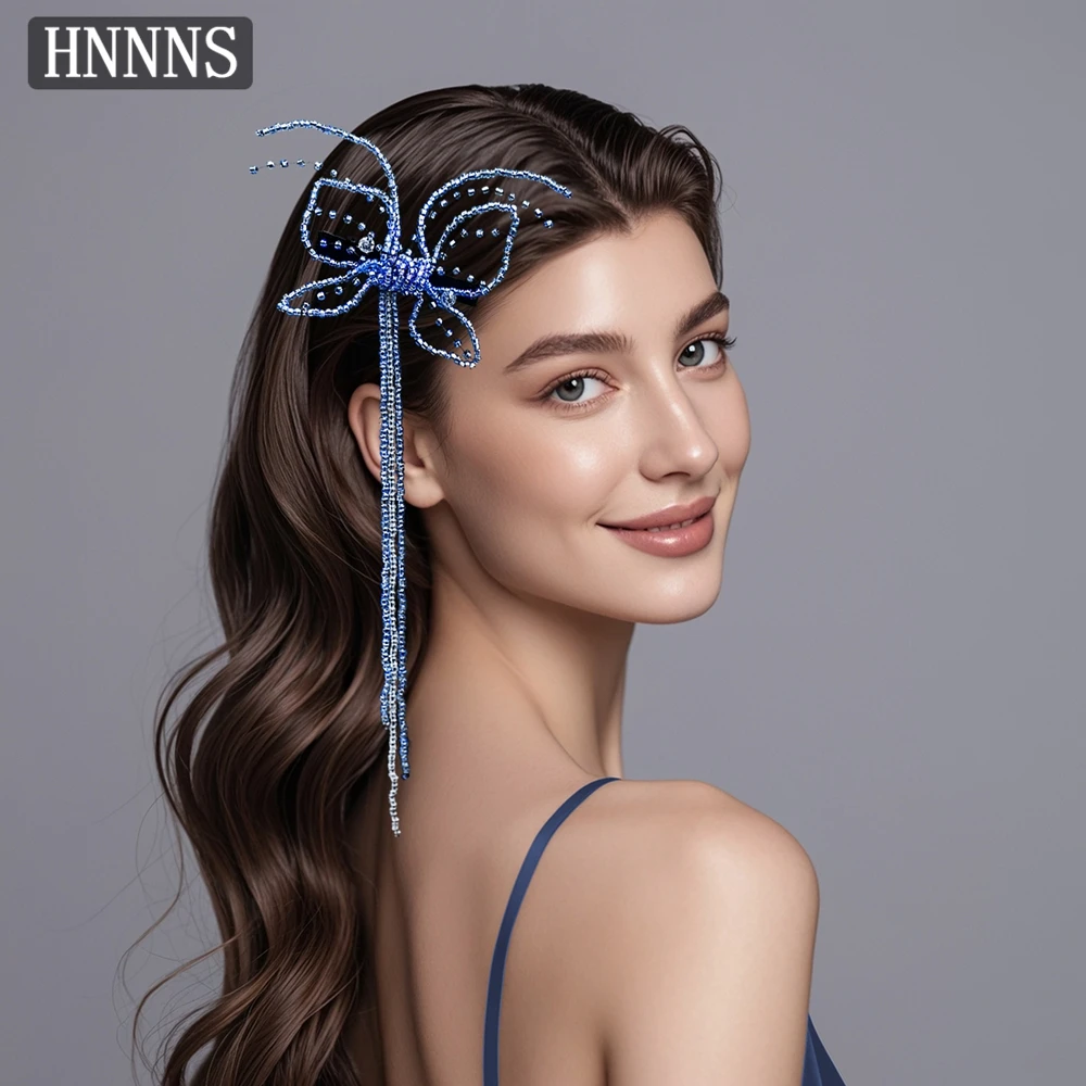 

TOPQUEEN Bridal Wedding Fashion Hair Clip Handmade Bead Weaving Butterfly Tassel Women's Banquet Dancing Hair Accessories YXA190