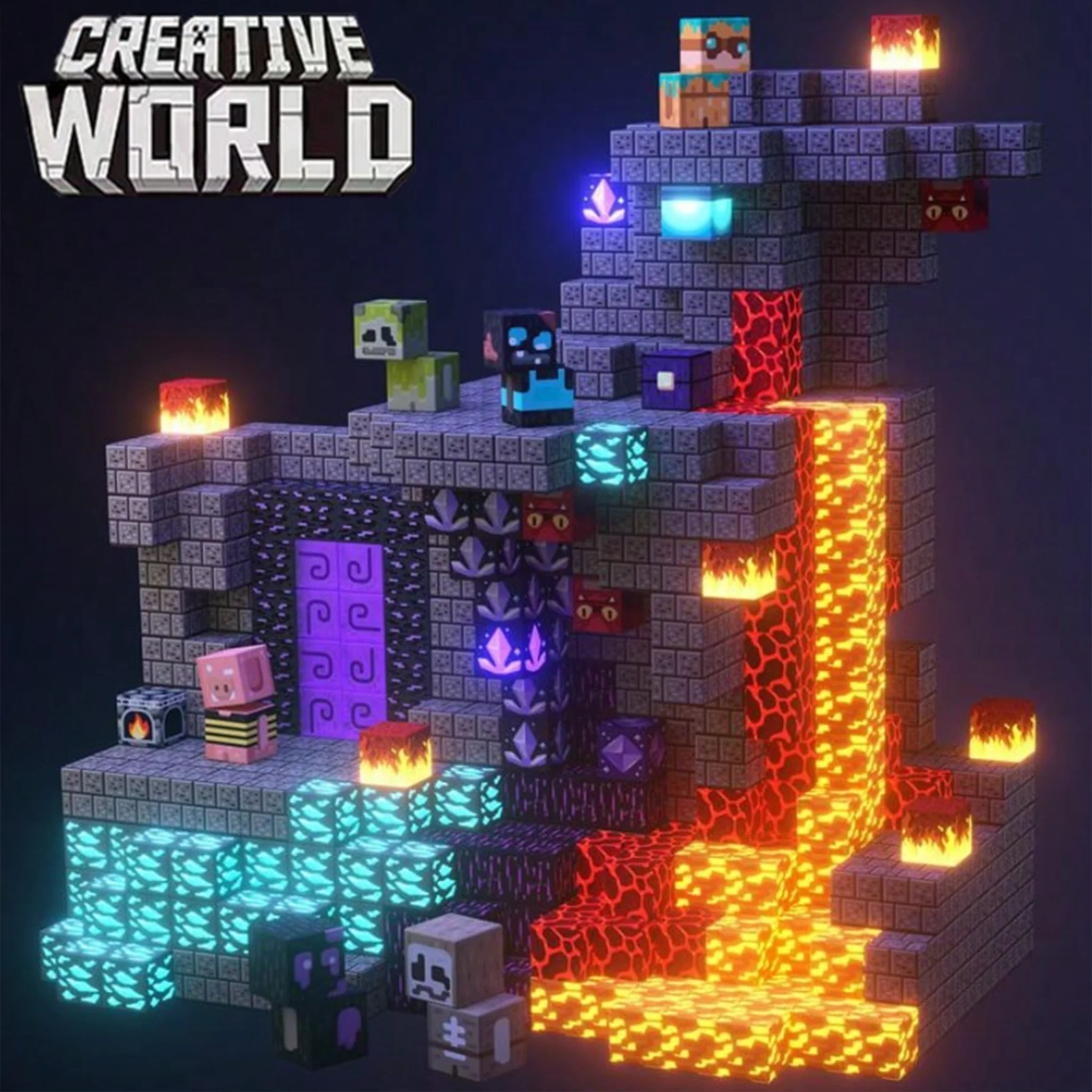 54 قطعة للأطفال البناء المغناطيسي البلاستيك التراص التلوين الإبداعي الشكل التعليمية البناء تقف لعبة كتل