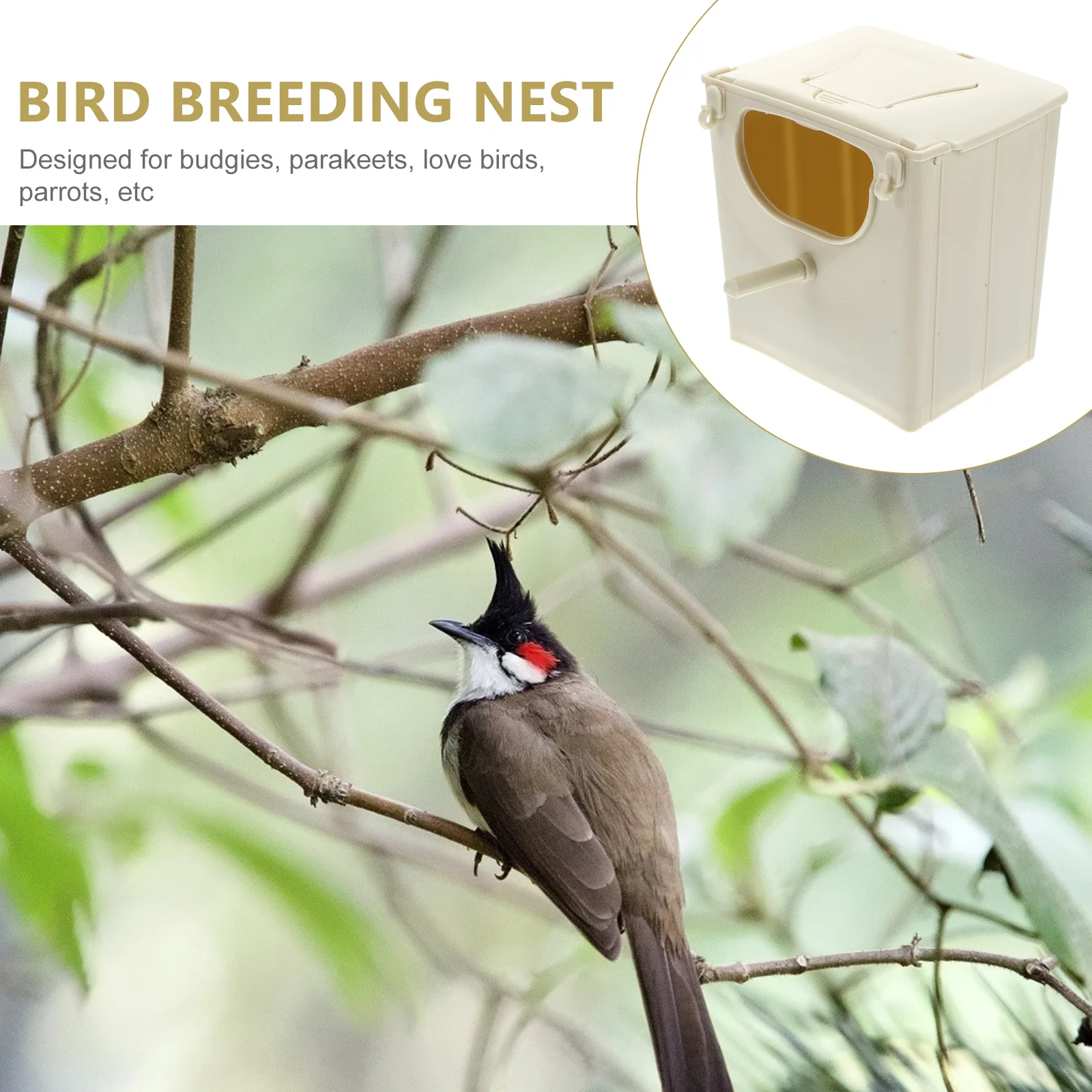 

Breeding Houses Bird Nest Plastic Parrot Breeding Box for Lovebirds Budgies Easy Durable Design Bird Cage Accessories Pet