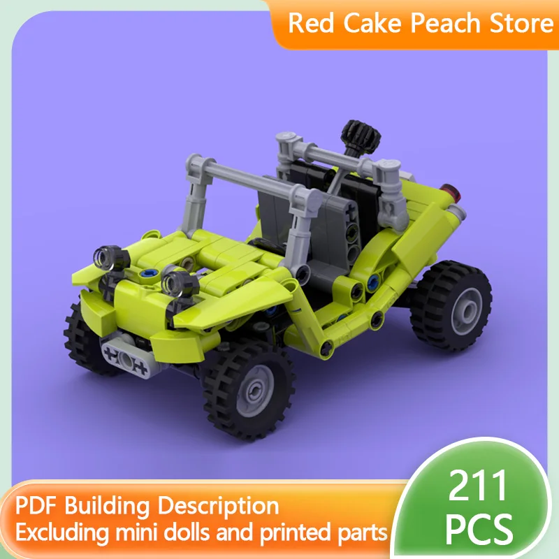 

Модель городской автомобиль MOC, строительные кирпичи, электрический мини-пляжный багги, модульная технология, детские праздничные подарки, сборные игрушки, костюм