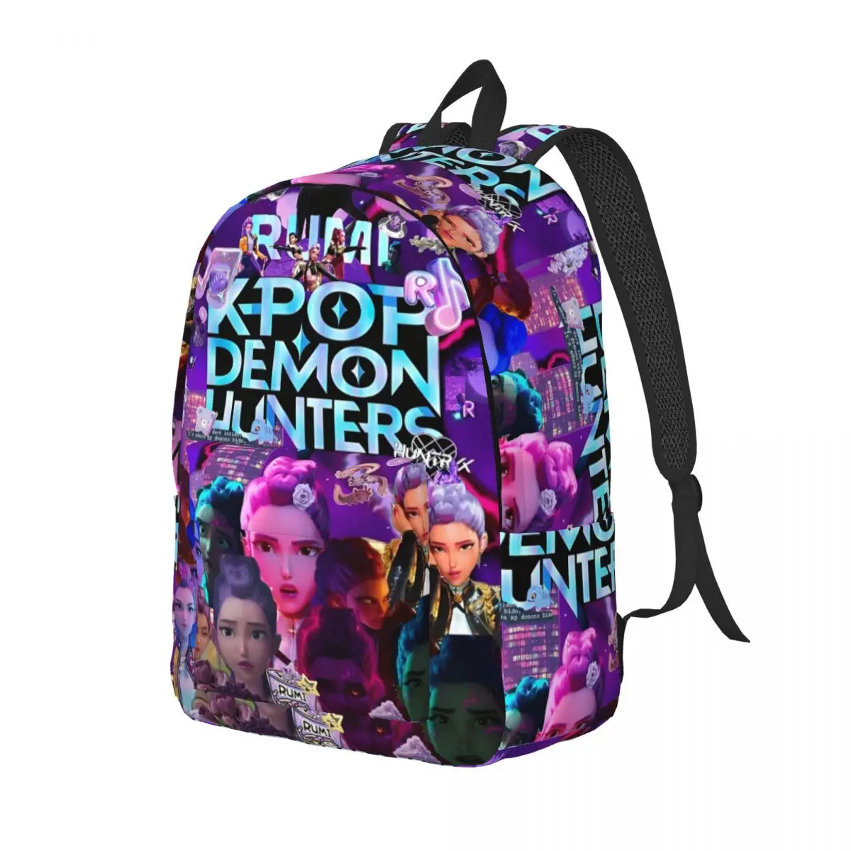 Ransel KPop Demon Hunters 2025 Ransel Berkemah Poliester Wanita Gambar Cetak Film Populer Ransel Tas Sekolah Pakaian Jalanan Pola