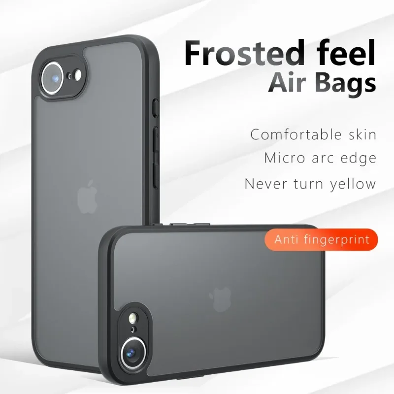 16E Case for iPhone 16E Matte Clear Phone Cover for iPhone 16 E SE 4 16e Acrylic PC + TPU Thin Shockproof Bumper Shell