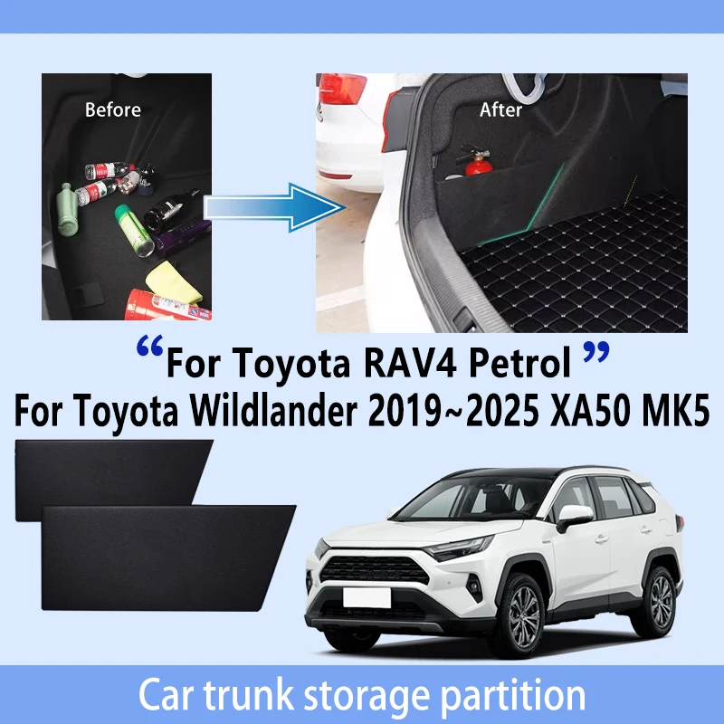 

Car Accessories For Toyota RAV4 2019~2025 Petrol MK5 Trunk Storage Partition Multifunction Storage Auto Interior Parts Organizer