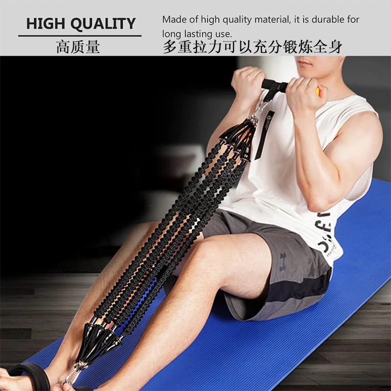 Pedal-Spannungsseil-Trainer, Elastisches Widerstandsband, Schaumstoff-Stretch-Fitnessgerät für Zuhause, Taille, Arm und Bauch