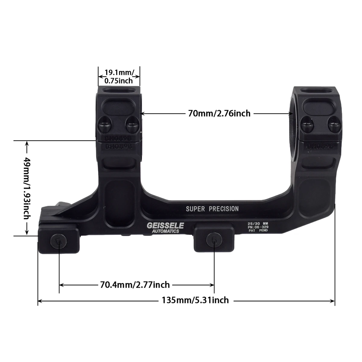 Kit di strumenti combinato livellatore ottico tattico da 3 pezzi per cannocchiale da puntamento regolazione fine GEISSEL regolazione ottica cannocchiali di livellamento montati