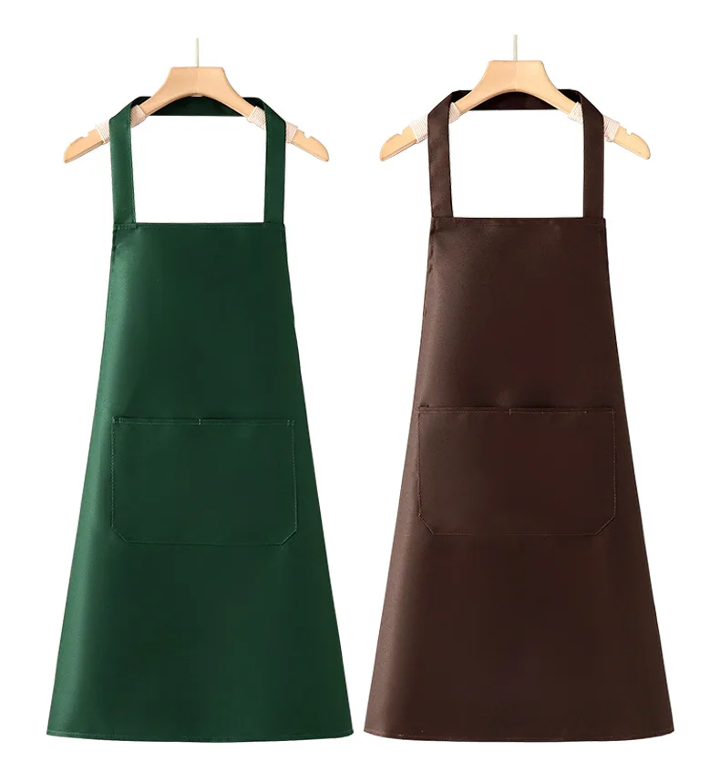 

Adjustable Cooking Apron Unisex Household Solid Color Chef Waiter Barbecue Hairdresser Adult Pocket Apron Kitchen Supplies Tool