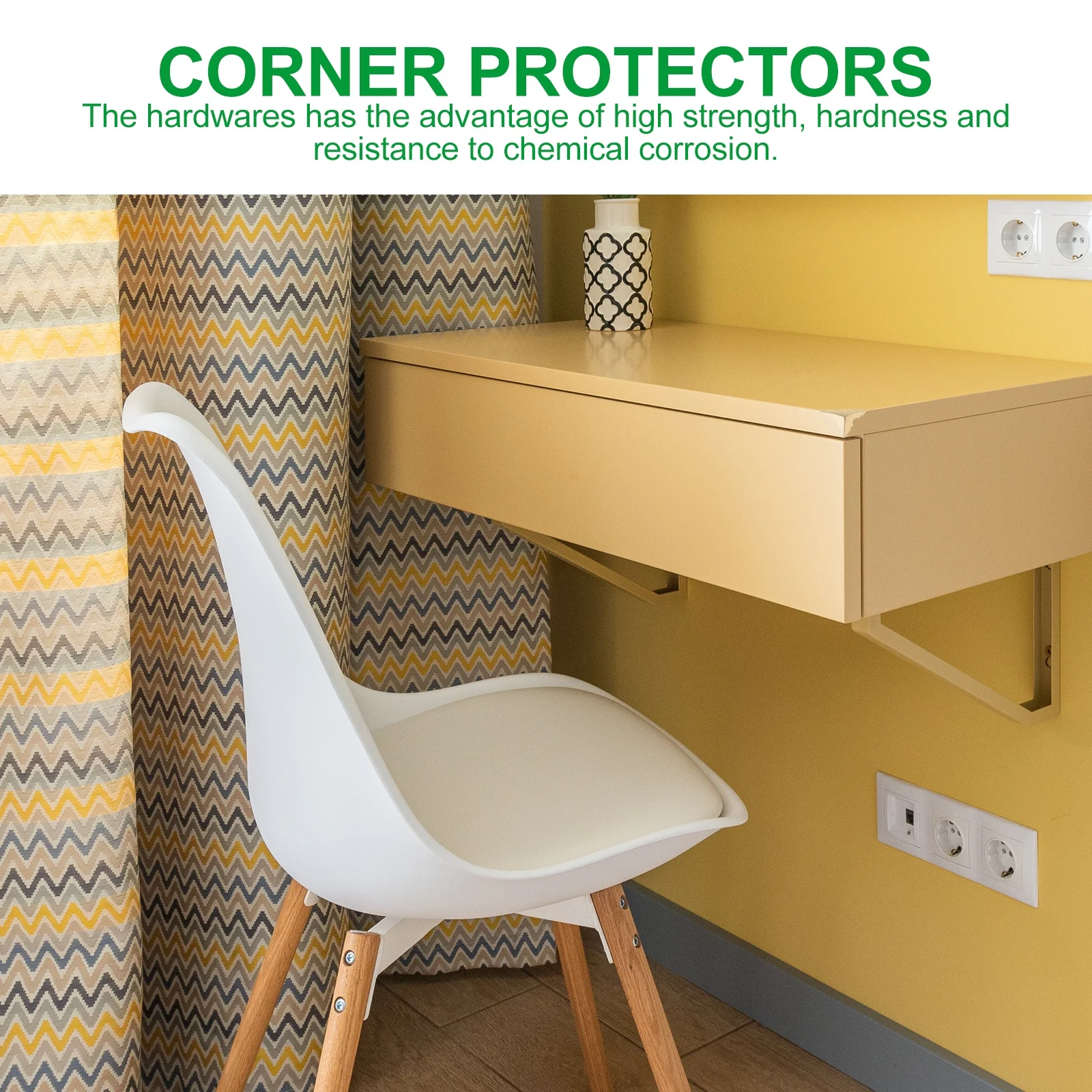 

4pcs Brass Corner Protectors Vintage Furniture Guard Durable Hardware Style Box Cabinet Bumpers Light Weight Corrosion