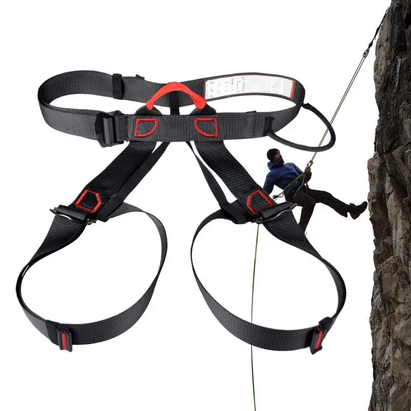 Arnés al aire libre ajustable deporte escalada en roca medio cuerpo equipo de protección de seguridad soporte de cintura herramienta de supervivencia aérea de montaña