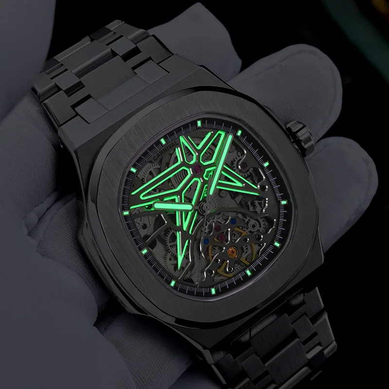 CARNIVAL Brand Mechanical Watch Luxury MIYOTA Movement Skeleton Automatic Wristwatches Luminous Waterproof for Men Montre Homme