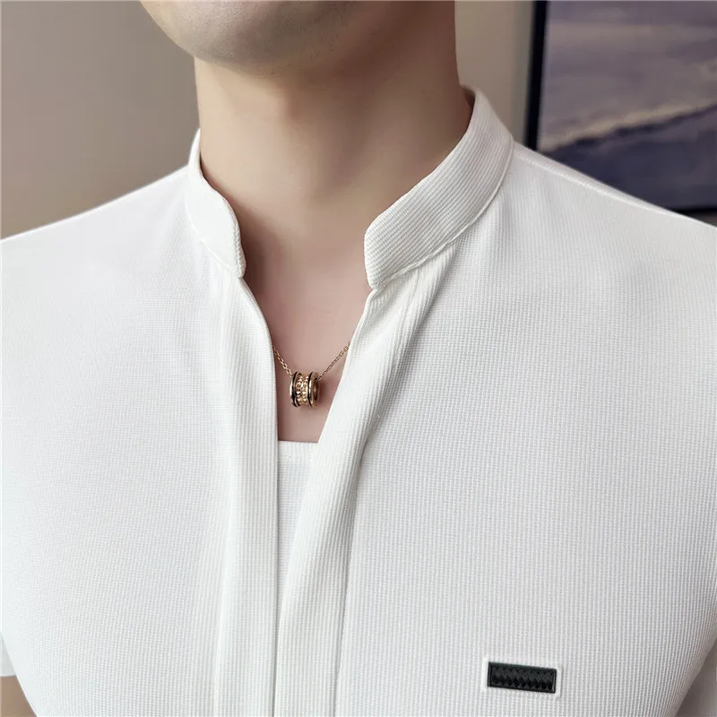 Men\'s Summer High Quality Casual Short-sleeved Shirts/Male Slim Fit Lapel Fashion Business and Casual Shirt Plus S-4XL