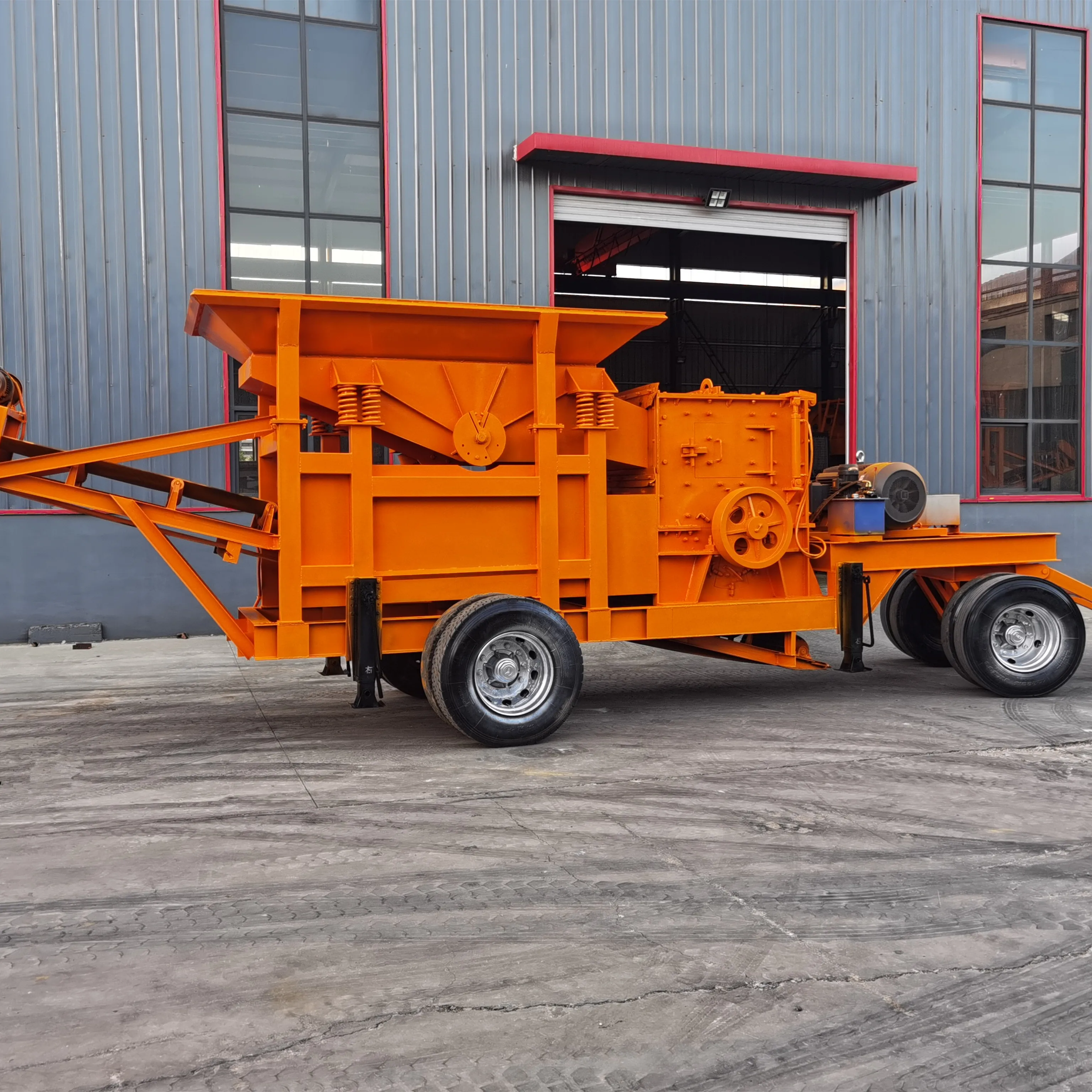 Mobile Jaw Crusher Portable Diesel For Construction Waste Recycling Brick Concrete Crushing