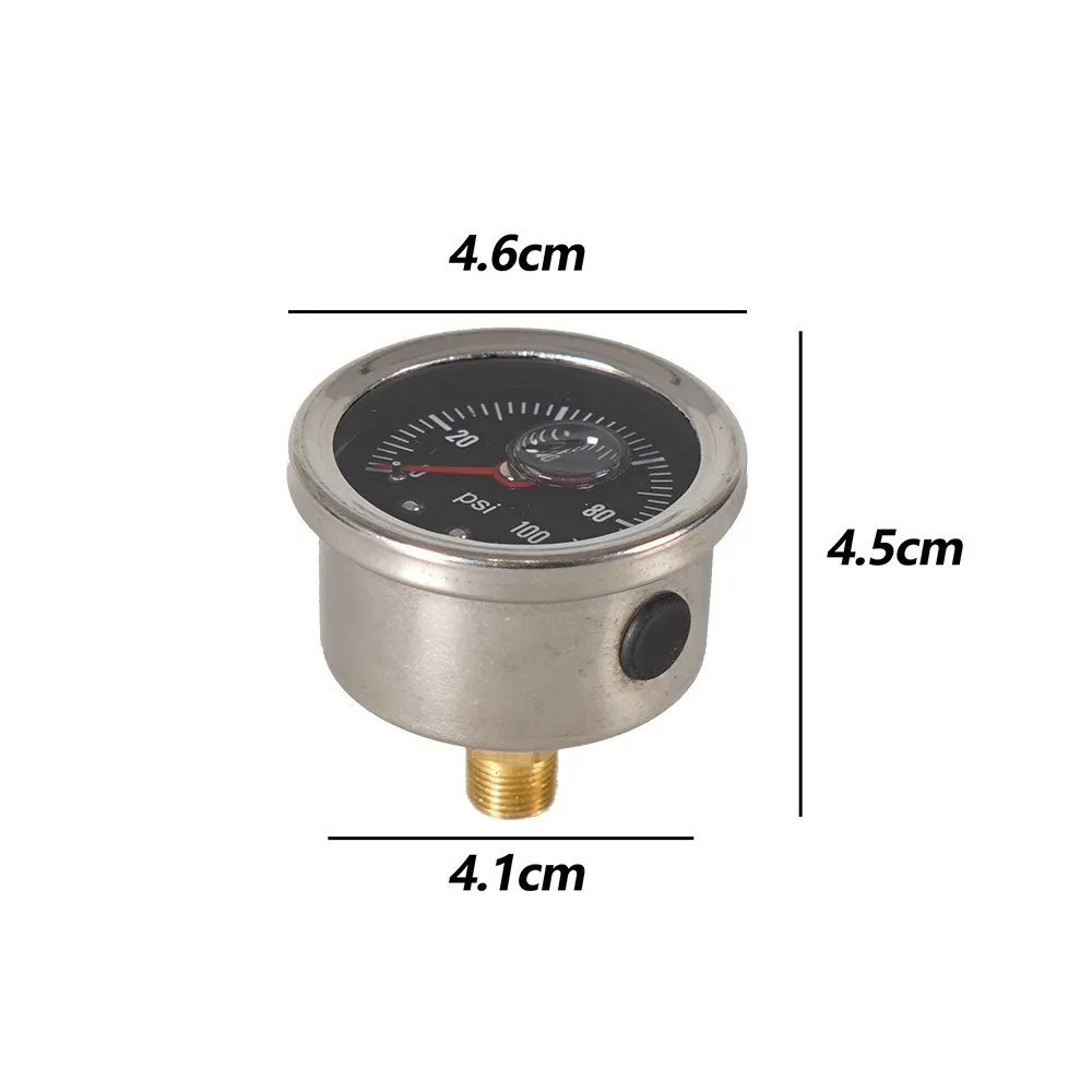 0-100 PSI Fuel Press Pressure Gauge For Fuel Pressure Regulator Liquid Filled Black Face Oil Gauge