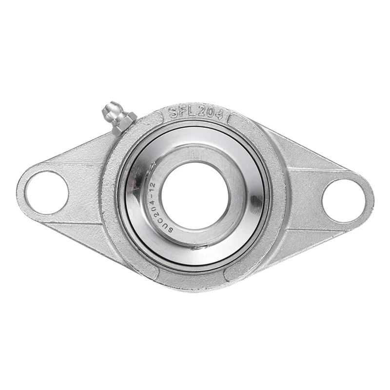 AB47-2 Pcs SUCFL204-12 Pillow Block Bearings 3/4 Inch Bore Self Alignment, Solid Cast Iron Base Mounted Chrome Steel Bearings