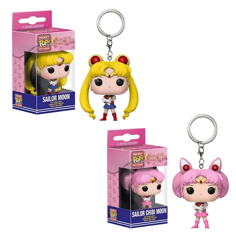 Funko Pop Sailor Moon llavero Anime Mini Tsukino Usagi figura de acción Kawaii estudiante mochila colgante accesorios regalo para niña