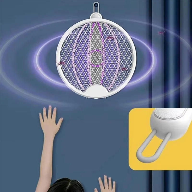 SHGO-For Indoor Electric Fly Swatter Folding Intelligent Electric Fly Zapper Safe Portable Repeller Products Outdoor Supplies