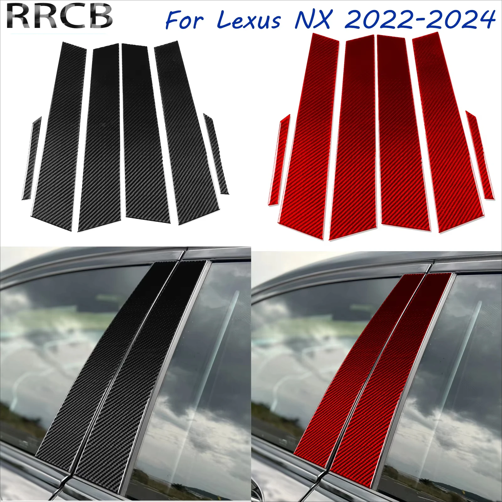 

For Lexus NX Real Carbon Fiber 2022-2024 B-pillar Car Accessories Interior Tuning Trim Cover Stickers Auto Decorative Auto Decal