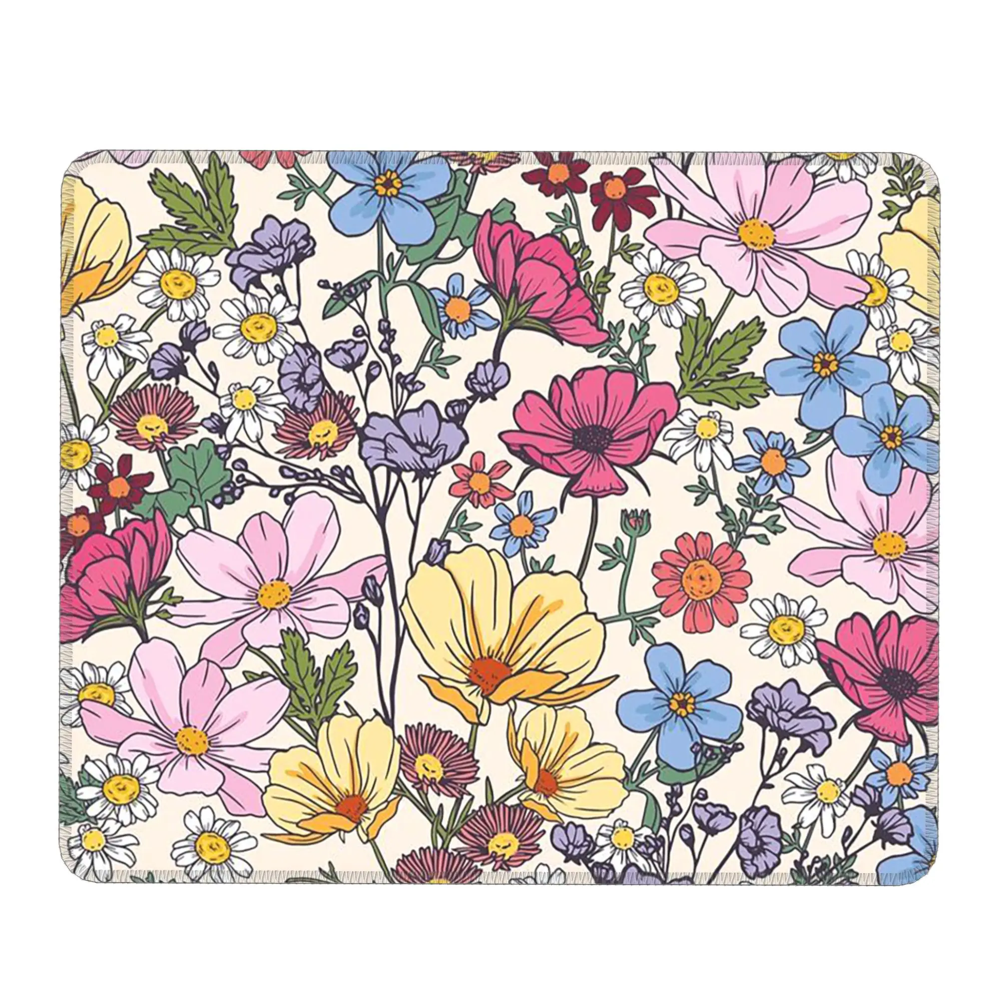 Retro Spring Floral Pattern Mouse Pad Computer Keyboard Mouse Mat Gamer PC Laptop Desk Mat Office Table Mats
