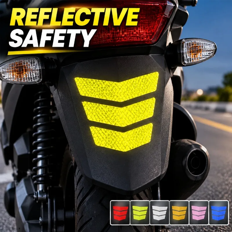 Trapezoidal Arrow Reflective Stickers for Auto Motorbike Rear Fender Safety Mark Night Visible Warning Adhesive Reflector Strip