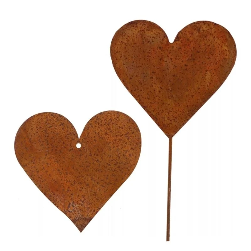 Paquete 3 corazón Metal Stakes Decoraciones jardín resistentes clima para decoración del Día Valentín y