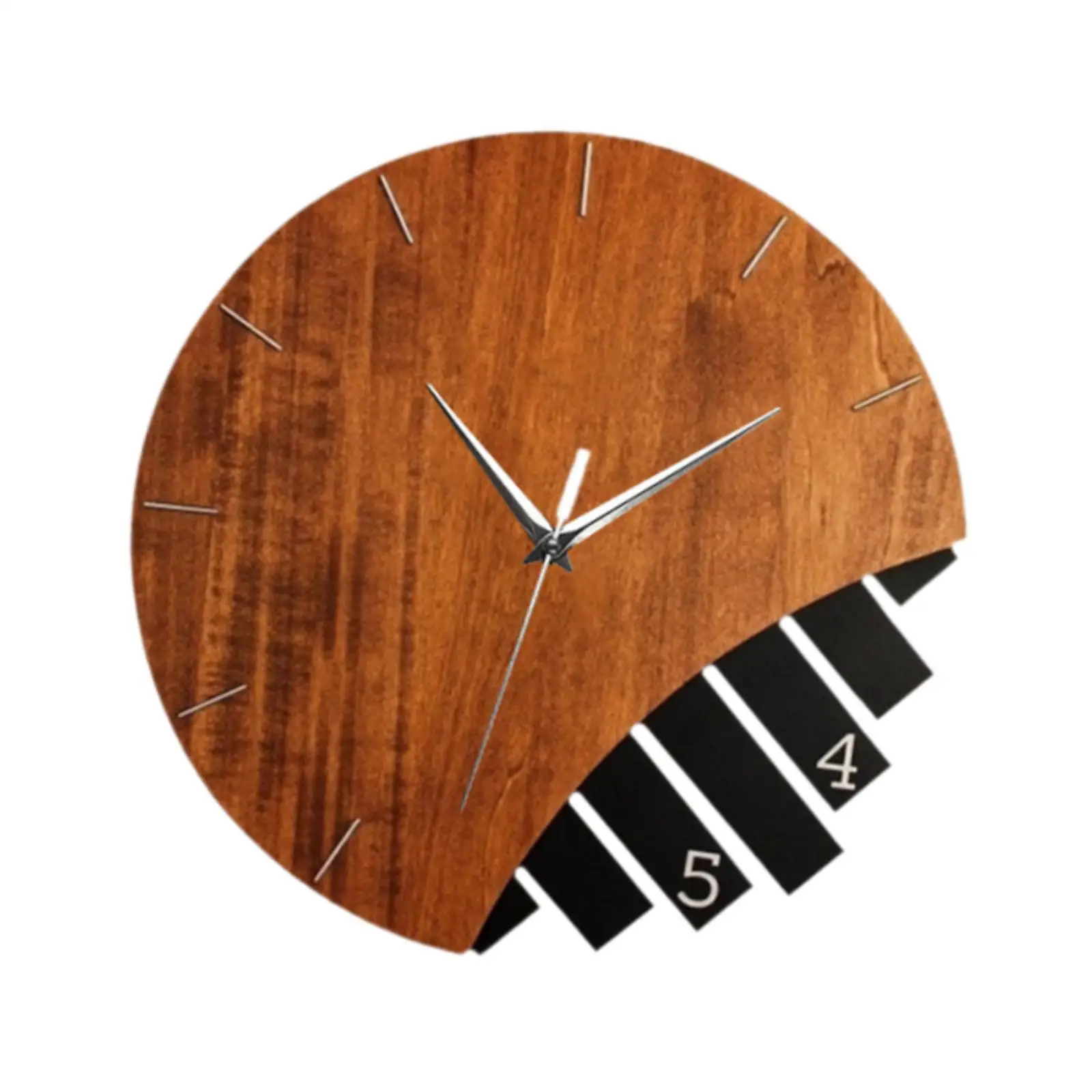

Деревянные настенные часы без звука, подарочные, в стиле абстрактного искусства, круглые, для дома, из темного дерева