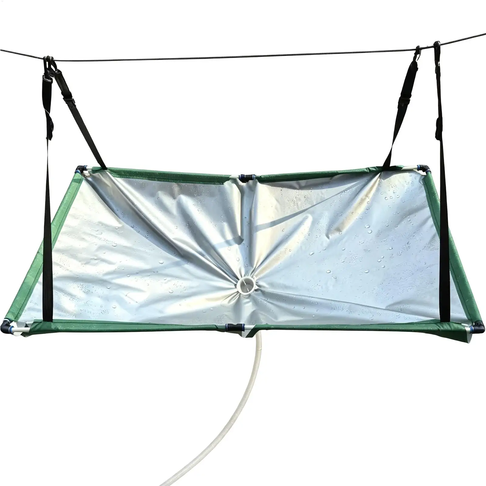 Collecteur d'eau de pluie 100x50cm pour jardin, tissu de récupération d'eau avec tuyau, filtre attrape-pluie pour pelouse, extérieur, cour, balcon, camping