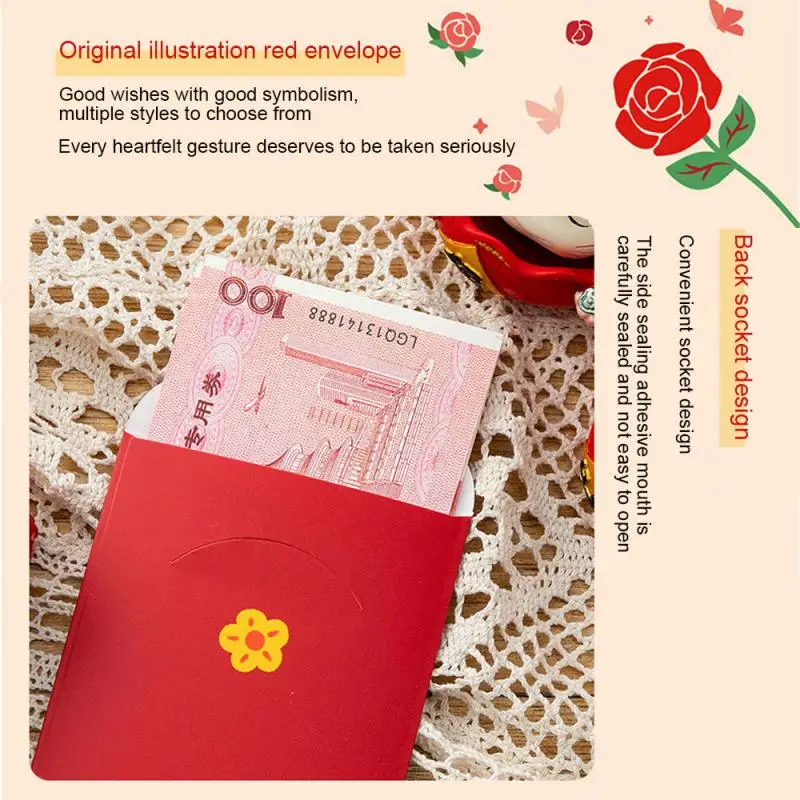 Rode Envelop Dikker Opvouwbare Rode Envelop Charmant Maannieuwjaar 2024 Nieuwjaar Rode Envelop Duurzame Rekbare Rode Envelop