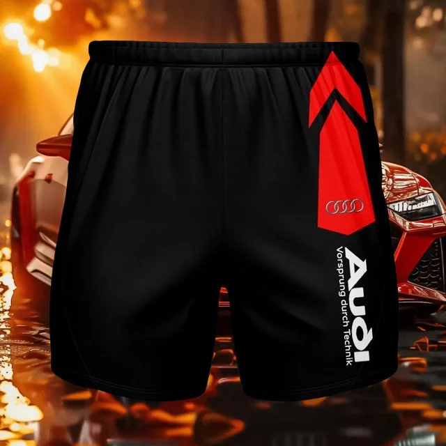 

2025 new summer hot sale Audi Quattro 3D printed men's shorts breathable fashion quick-drying MOTO shorts little devil pattern