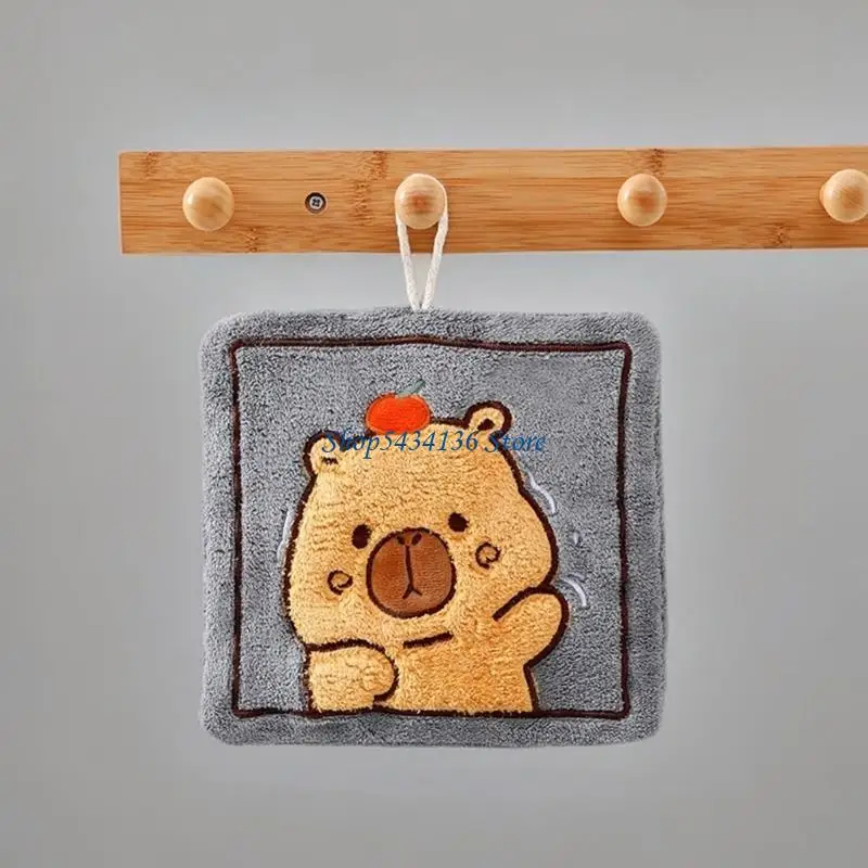 H7ED Kids Hand Towel Fun Capybara Hand Towels Soft Strong Water Absorption