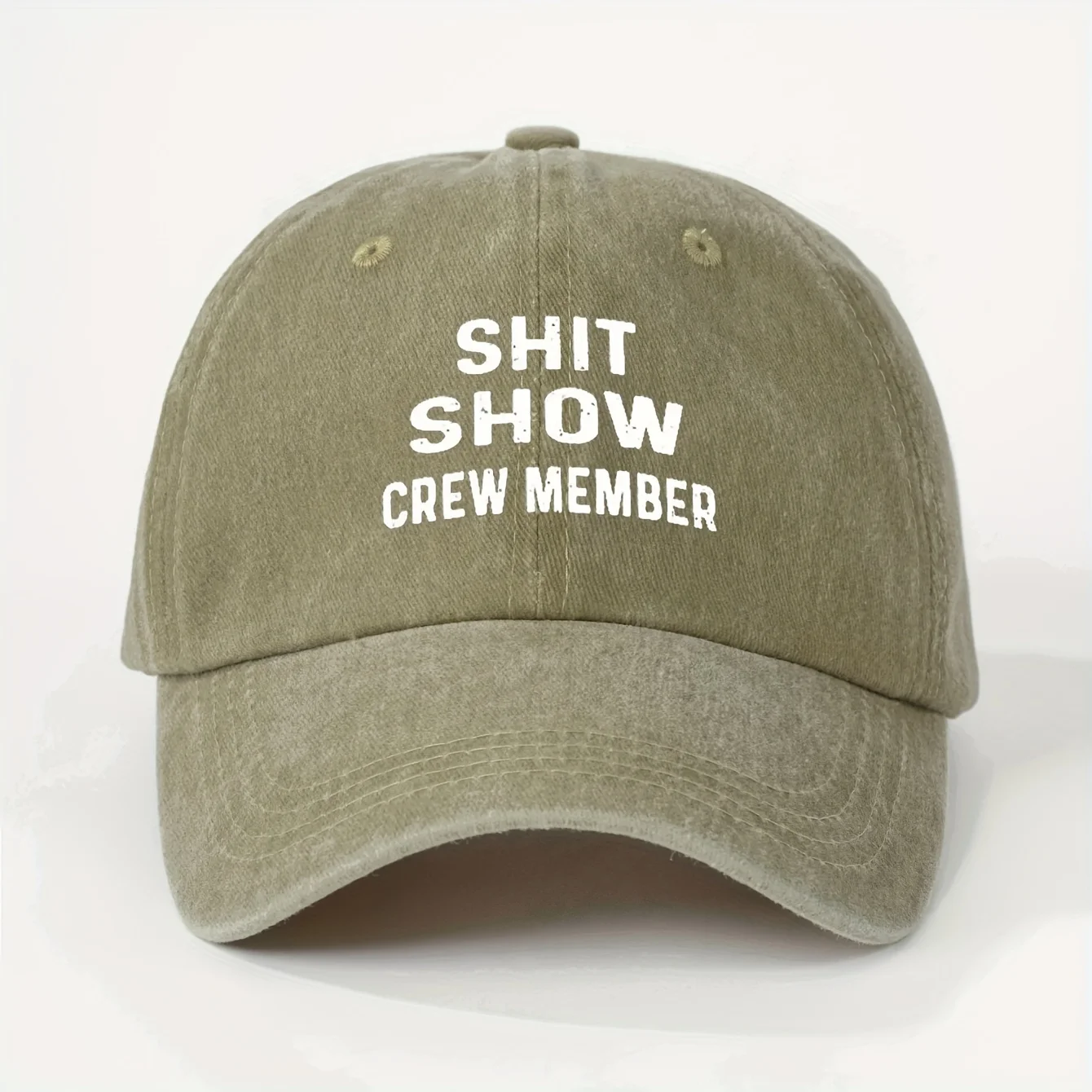 Customization Printed SHIT SHOW CREW MEMBER Washed Baseball Cap Neutral Truck Hat Breathable Adjustable Golf Women'S Summer Fash