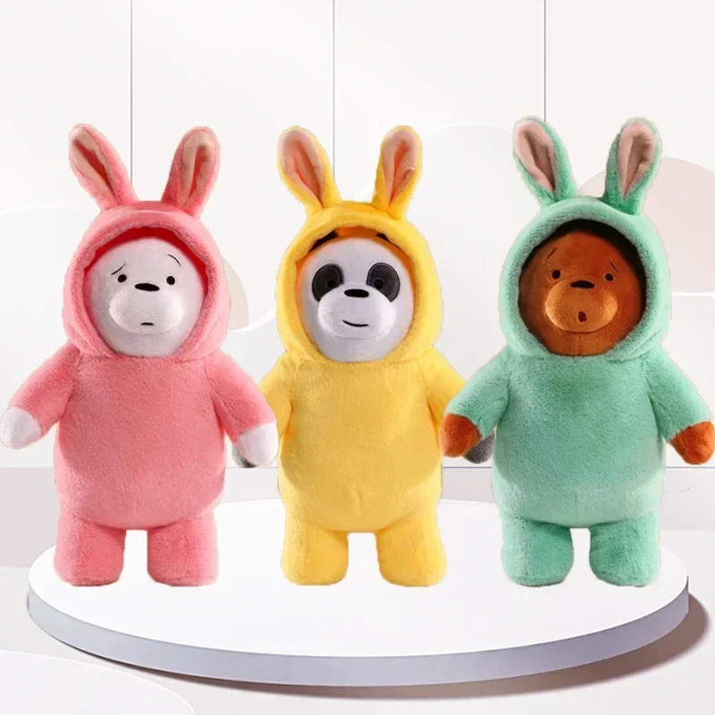 Cartoon Original We Bare Bears COS Bunny Plush Toy Grizzly Panda Ice Bear Stuffed Plushies Anime Figures Doll Toys For Kids Gift