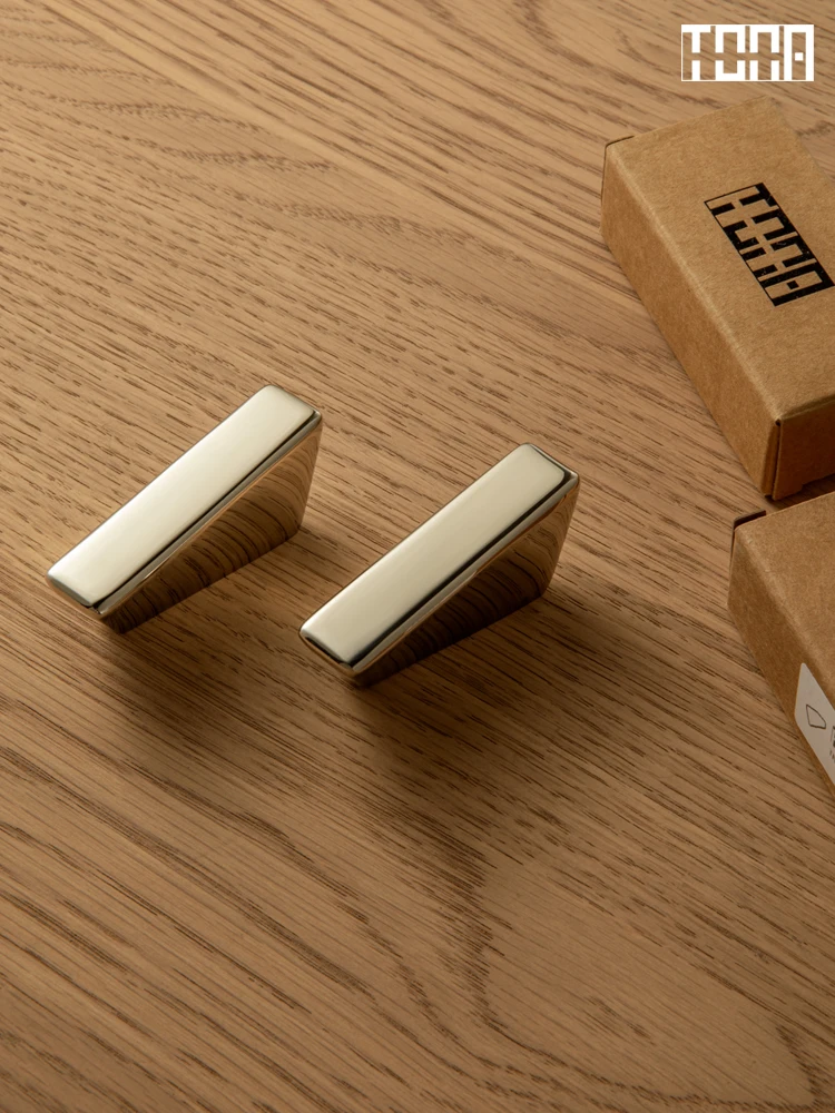 Miaokesen Double Polished Brass Cabinet Knob Trapezoid Geometric Minimalist Handle Nordic Simple Furniture Handle