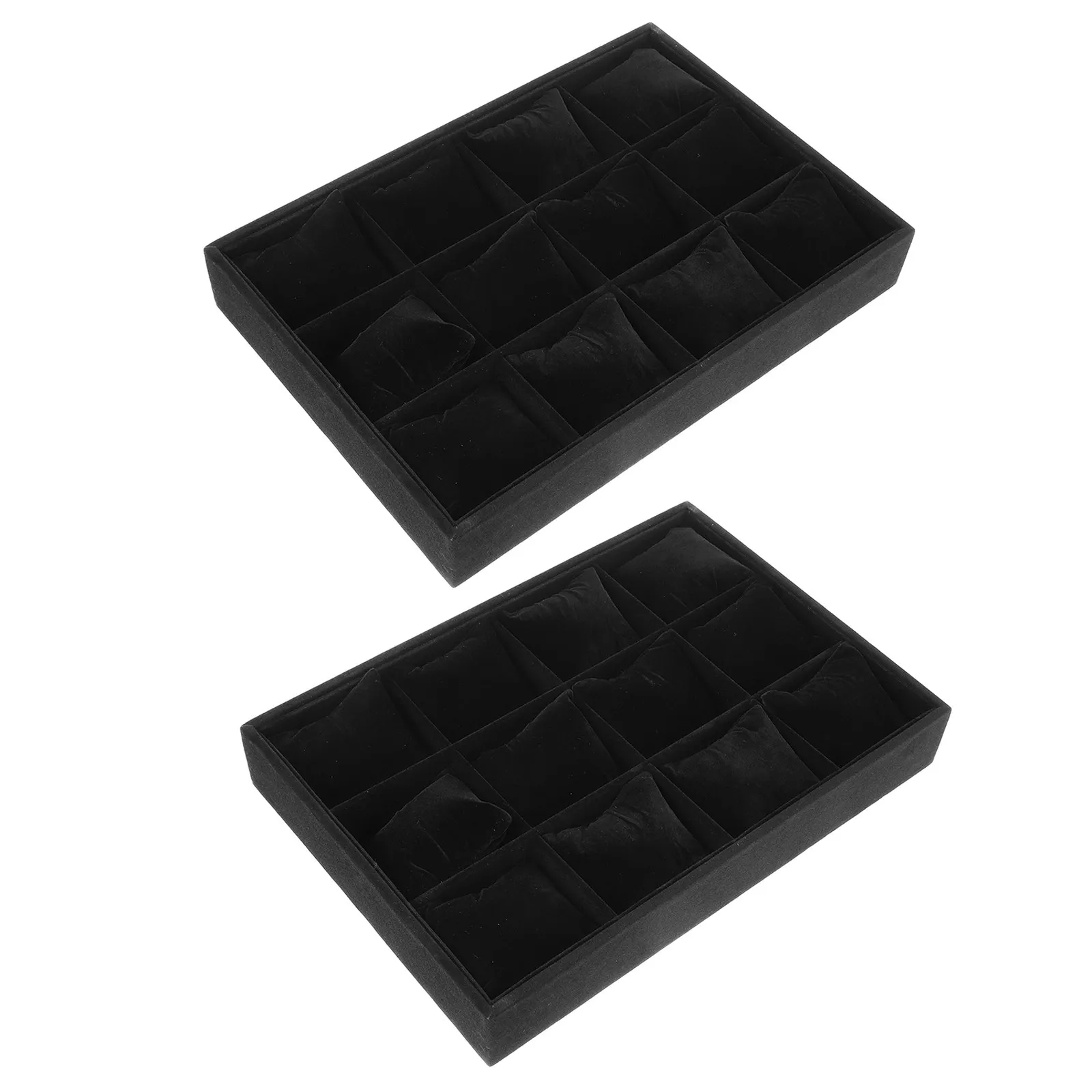 

Набор из 2 черных сетчатых подставок для украшений с 12 отделениями: органайзер для хранения часов, браслетов и аксессуаров, подставка для демонстрации, идеальное решение для аккуратного хранения на рабочем столе