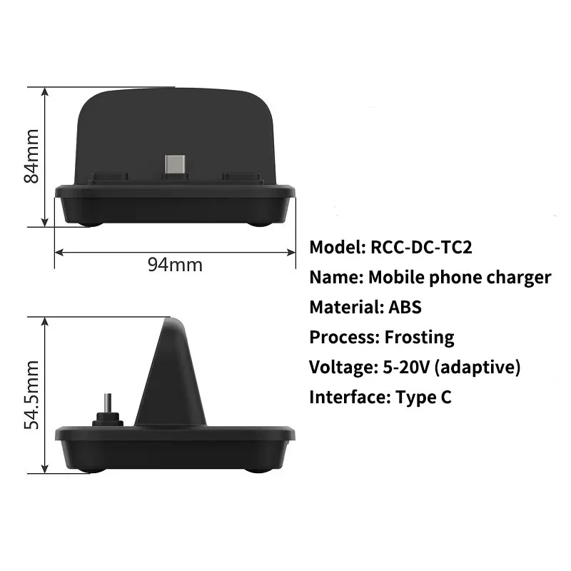 Type-C Charging Station for iphone 17 16 15 ProMax Type C interface Fast Charging USB-C Devices Sync Stand Flat for Type-C view 4