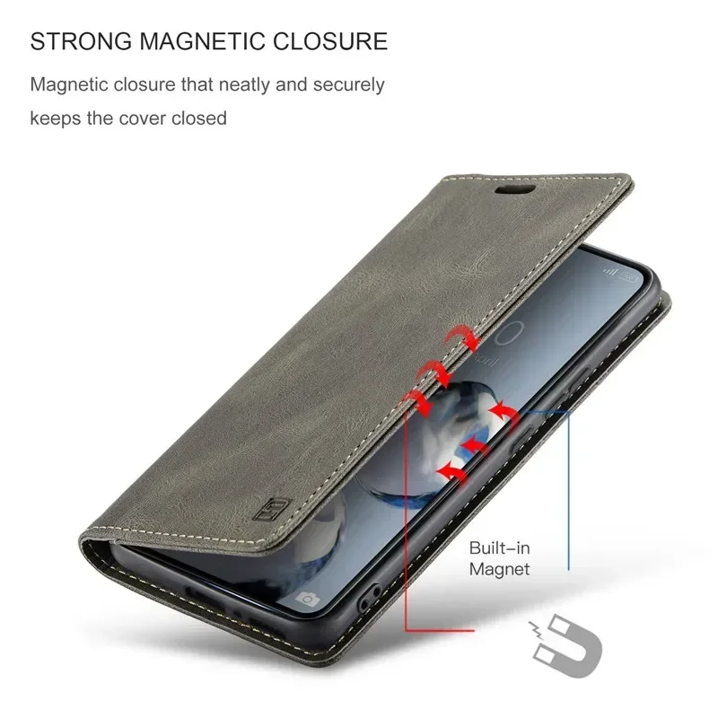 For Xiaomi 14T Pro 13T 12 T 11T 10T 14 5G Magnetic Leather Wallet RFID Case Xiaomi 13 Pro Luxury Cover Mi 11 Lite 12X 12T Funda