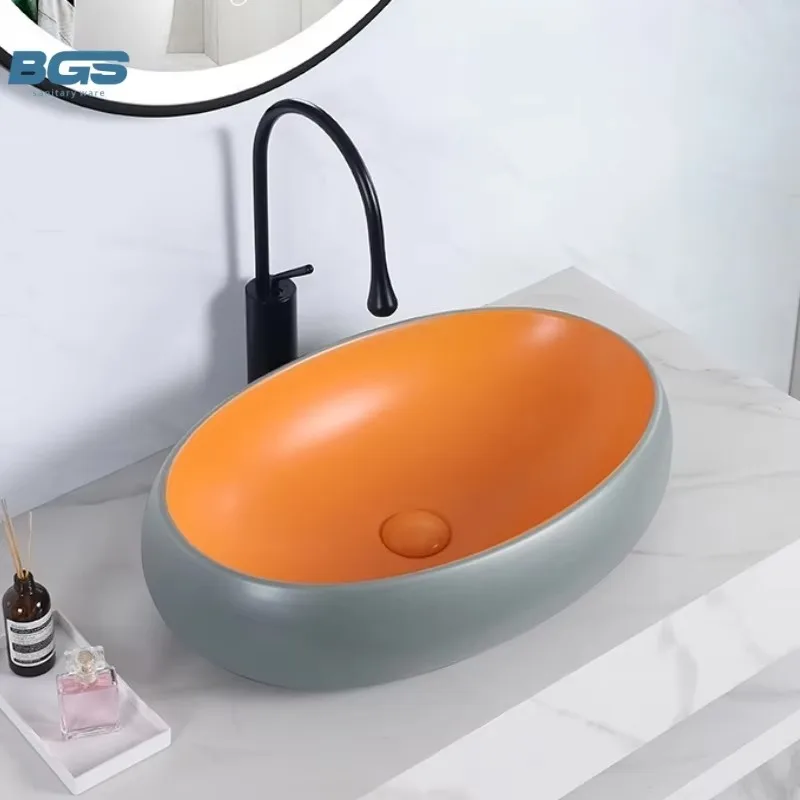 Luxury Modern Calacatta Viola Marble Sink Countertop Small Natural Stone Washbasin With Drainer For Bathroom Vanity