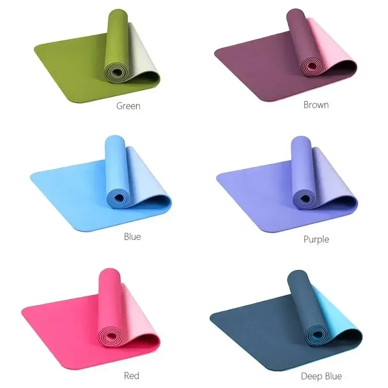 TPE عدم الانزلاق اليوغا الحصير لا طعم له العلامة التجارية بيلاتيس رياضة ممارسة منصات حقيبة مجانية الطبيعة المطاط اللياقة البدنية حصيرة اليوغا مع حمل