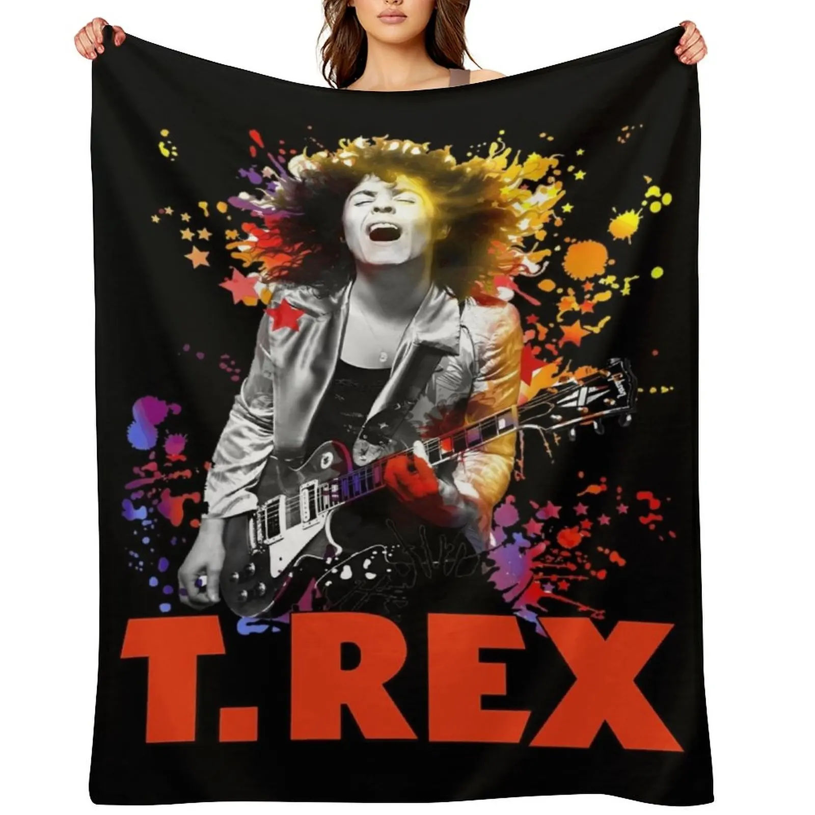 

T. R.ex Rock Band M.arc Bola.n Cool Top Throw Blanket For Sofa Thin Bed Nap funny gift Blankets