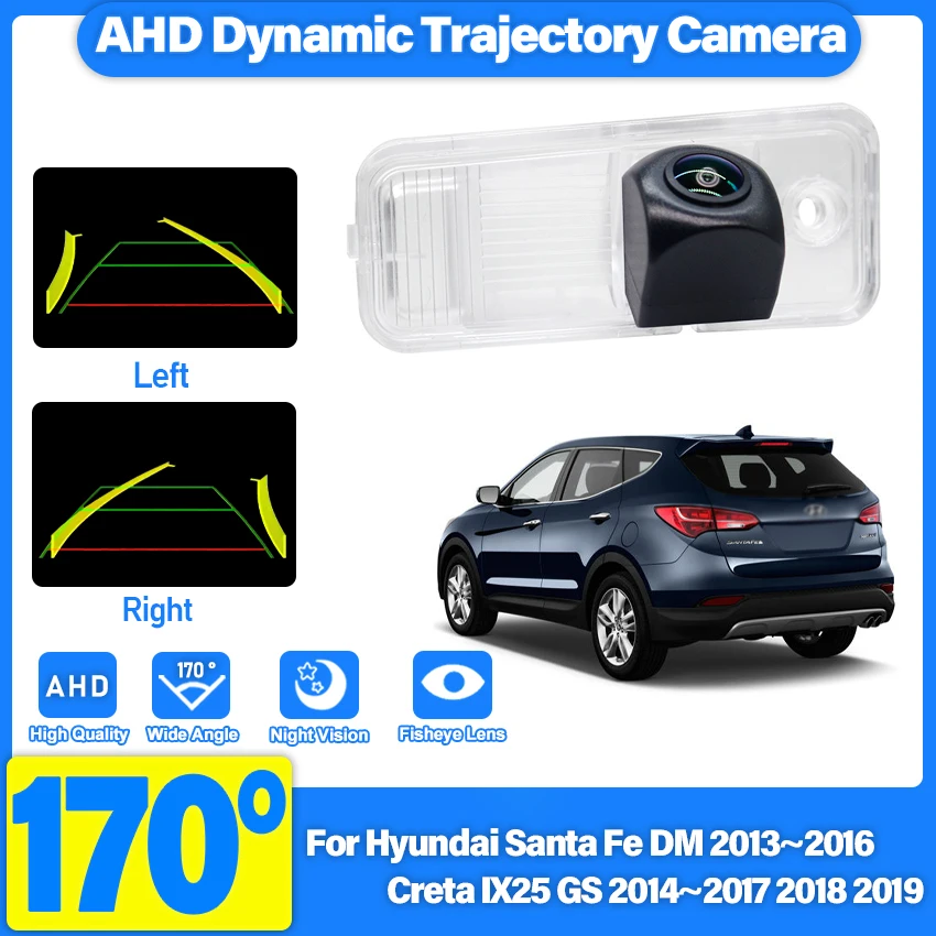 HD Fisheye Rear View Camera For Hyundai Santa Fe DM 2013~2016 Creta IX25 GS 2014~2019 Car Vehicle Reverse Parking Accessories