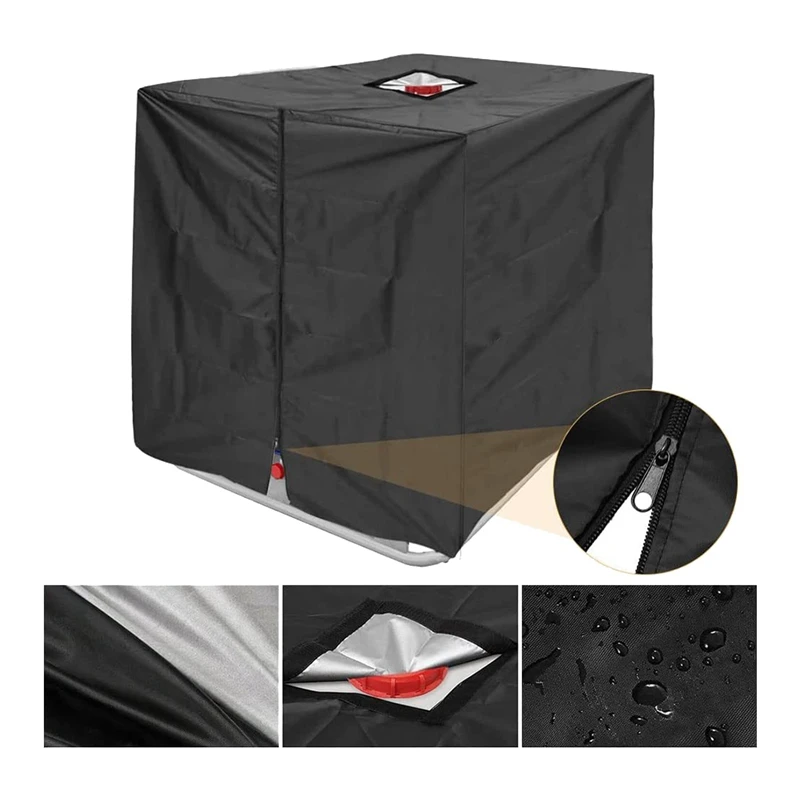 ABGR-3X 210D Waterproof Dust Cover Rainwater Tank Oxford Cloth UV Protection Cover Garden Water Tank Cover