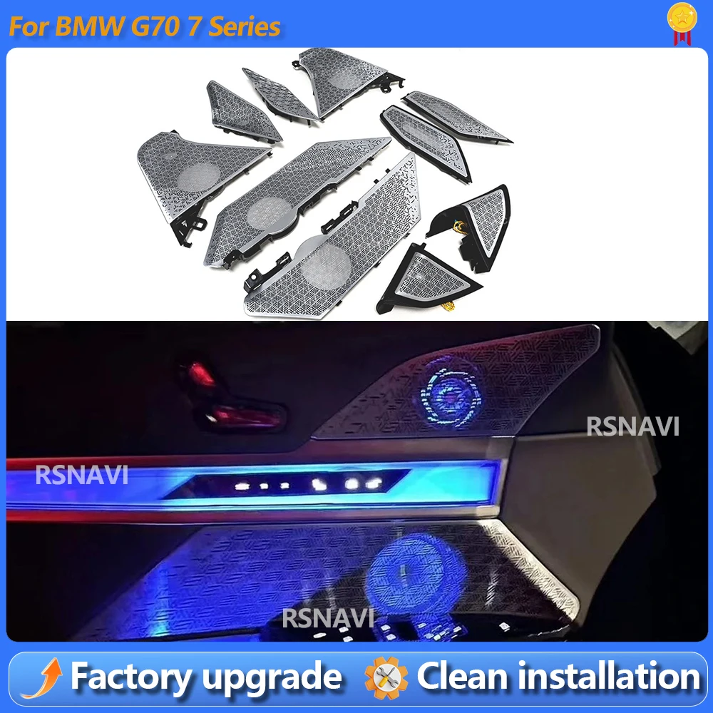 G70 7 Series LED Speaker Cover with Ambient Light for BMW 7 Series Car Audio Upgrade, Hi-Fi Midrange Tweeter Stereo Grille