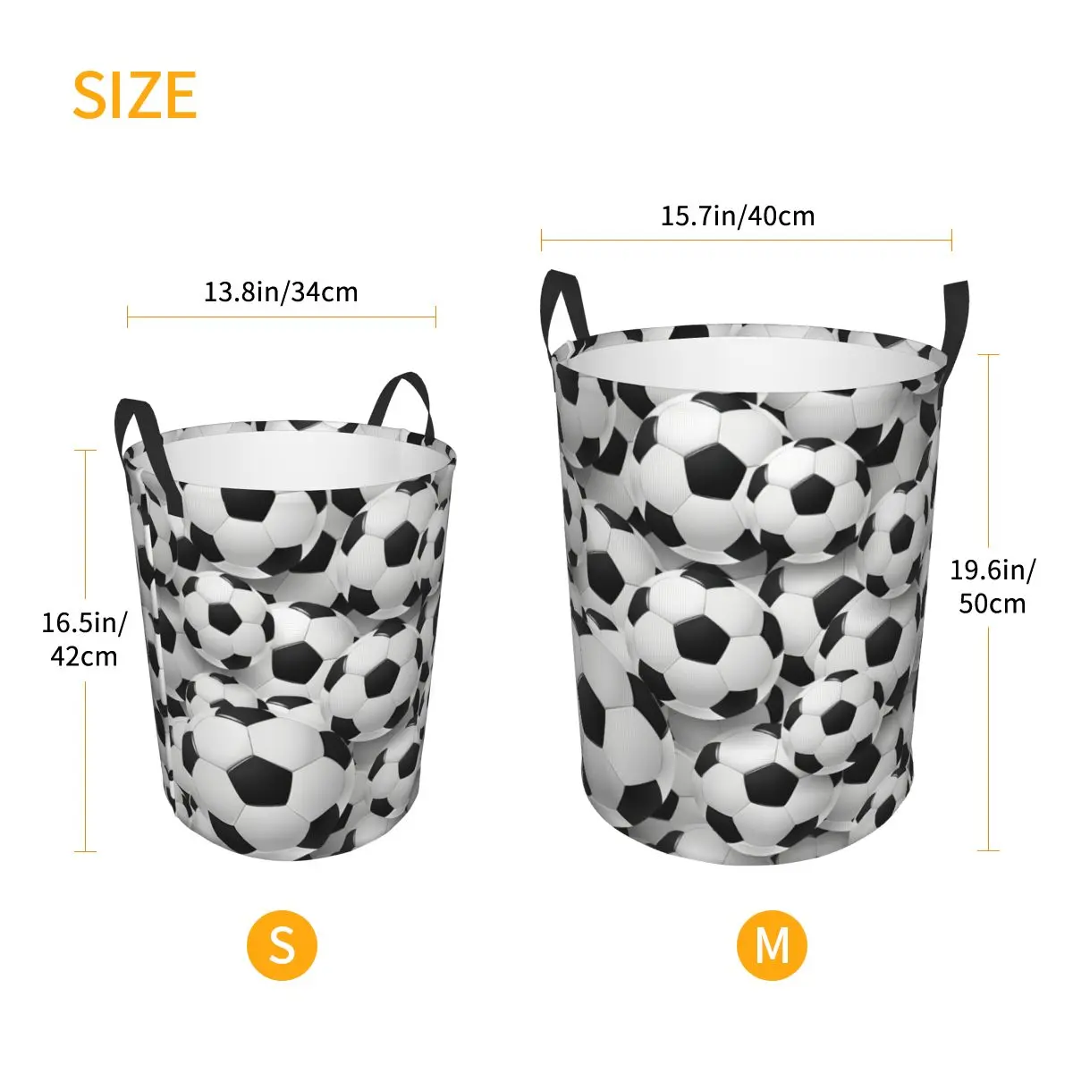 Custom Cool Soccerly Footbally Print Laundry Basket Foldable Large Clothes Storage Bin Baby Hamper