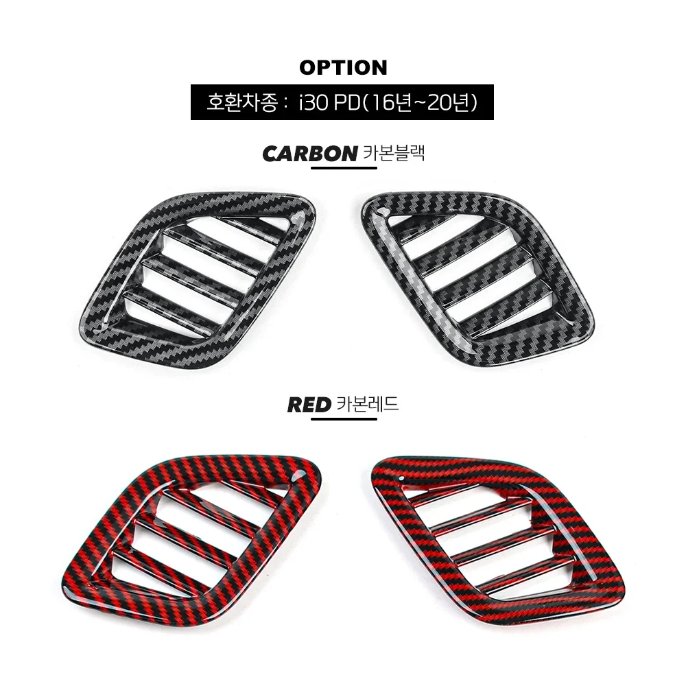 For Hyundai I30/I30 N 2017-2025 Car Tuning Carbon Fiber Front Upper Air Outlet Vent Cover Trim Accessories LHD 6