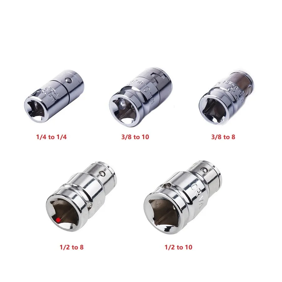 Ratchet Socket Adapter Socket Hex Bit Holder Converter 1/4 3/8 1/2 For 8mm/10mm Bit Holder Screwdriver Bit Hand Tools