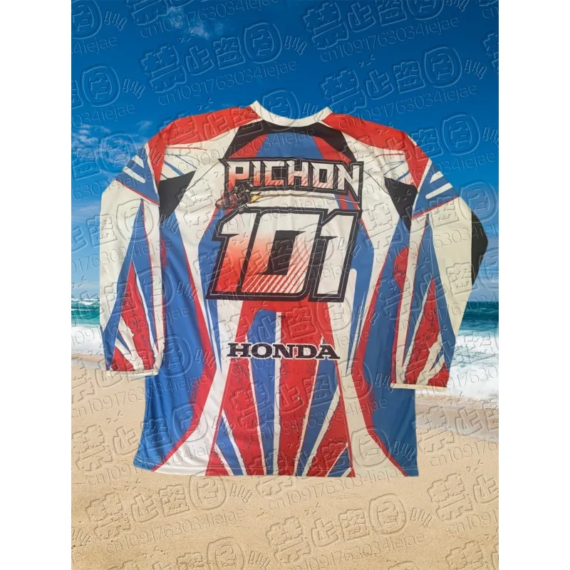 

Summer Moto Cycling Event Uniform Men Women Motorcycle Racing Enthusiasts HHonda Long Sleeved Tee Motocross Breathable Jersey