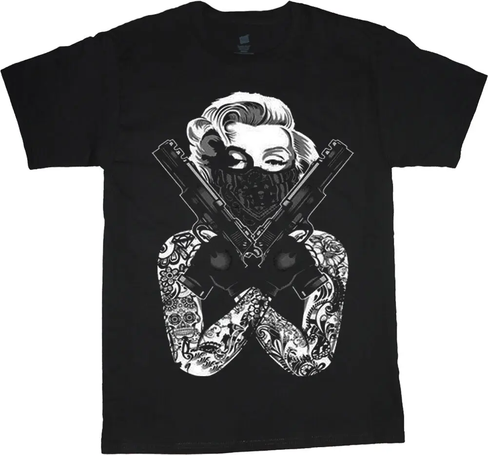 big and tall t-shirt Marilyn  gangsta tattoo tee shirt tall shirts for men