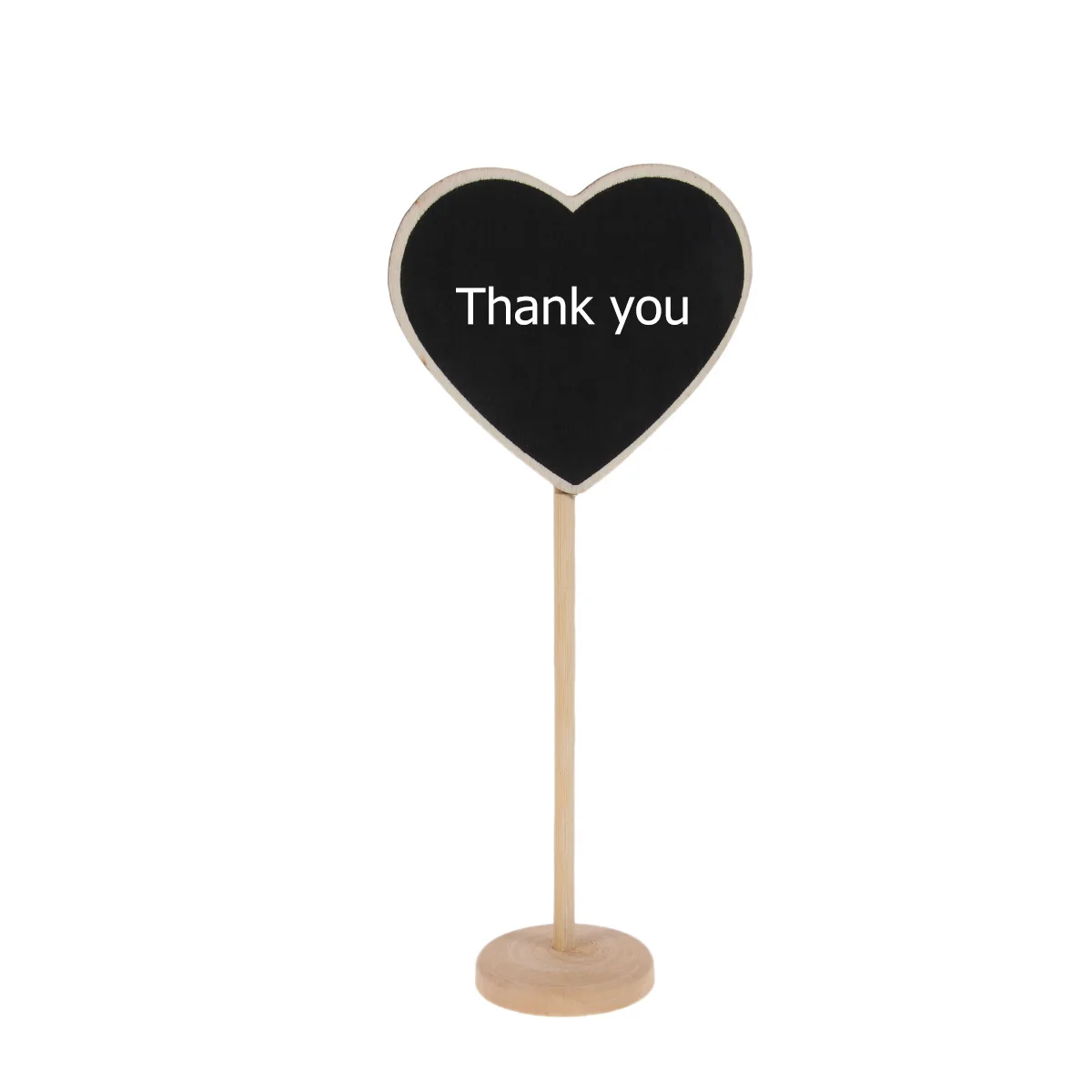 10Pcs Wooden Message Clip Blackboard Mini Size Heart Shaped Decorative Base for Parties Receptions Short Messages 71x29inch