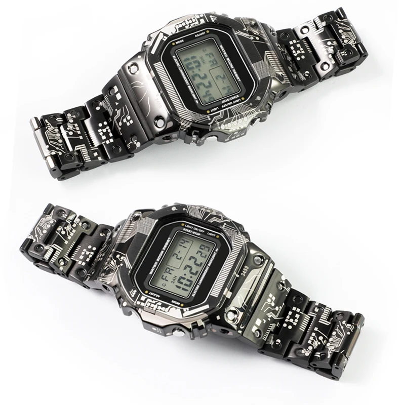5600 5610 GMWB5000 Titanium Case  Mod Kit For Casioak Watch Metal Bezel And Strap G5600E GWB5600 GWM5610 DW5600 With Refit Tools