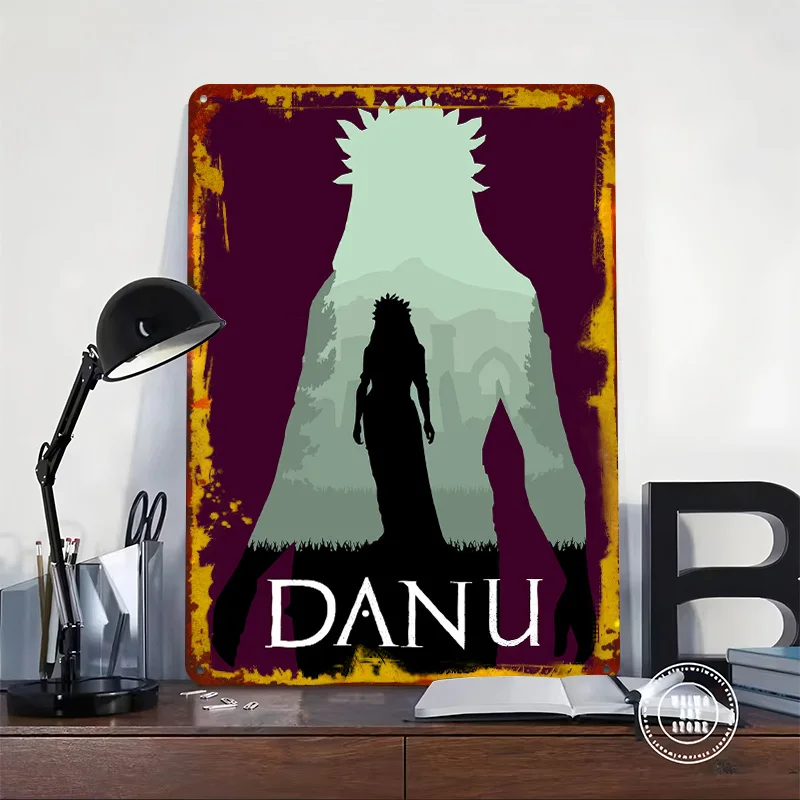 Mythology - Danu Tinplate Poster Customized Wall Art Vintage Retro Metal Signs for Garage Decoration Room Luxury Home Decor Men