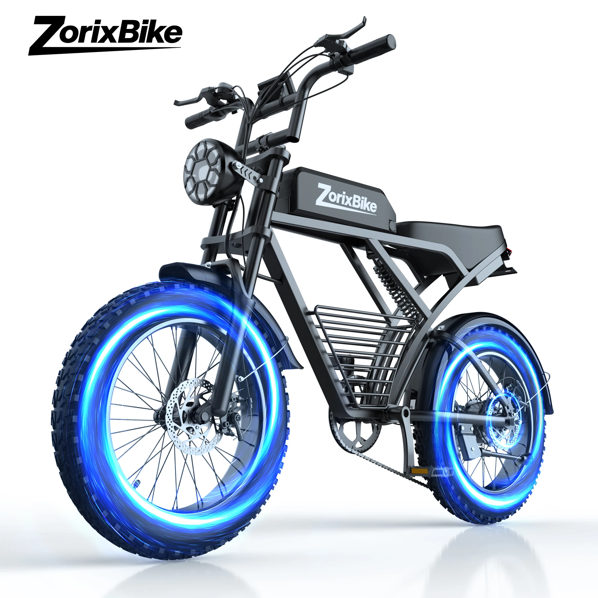 

ZorixBike Z6 Ретро Электрический велосипед для взрослых 1500 Вт 31MPH 48V 23AH Макс. 80 миль Электрический мотоцикл 20 "Велосипед с толстыми шинами EBike